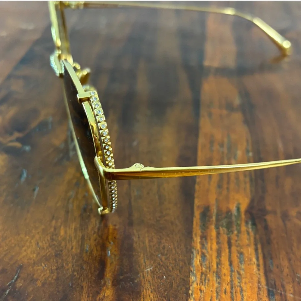 Charles & Keith Gold Butterfly Swarovski Crystal Sunglasses CK3-71280532 Brown‎